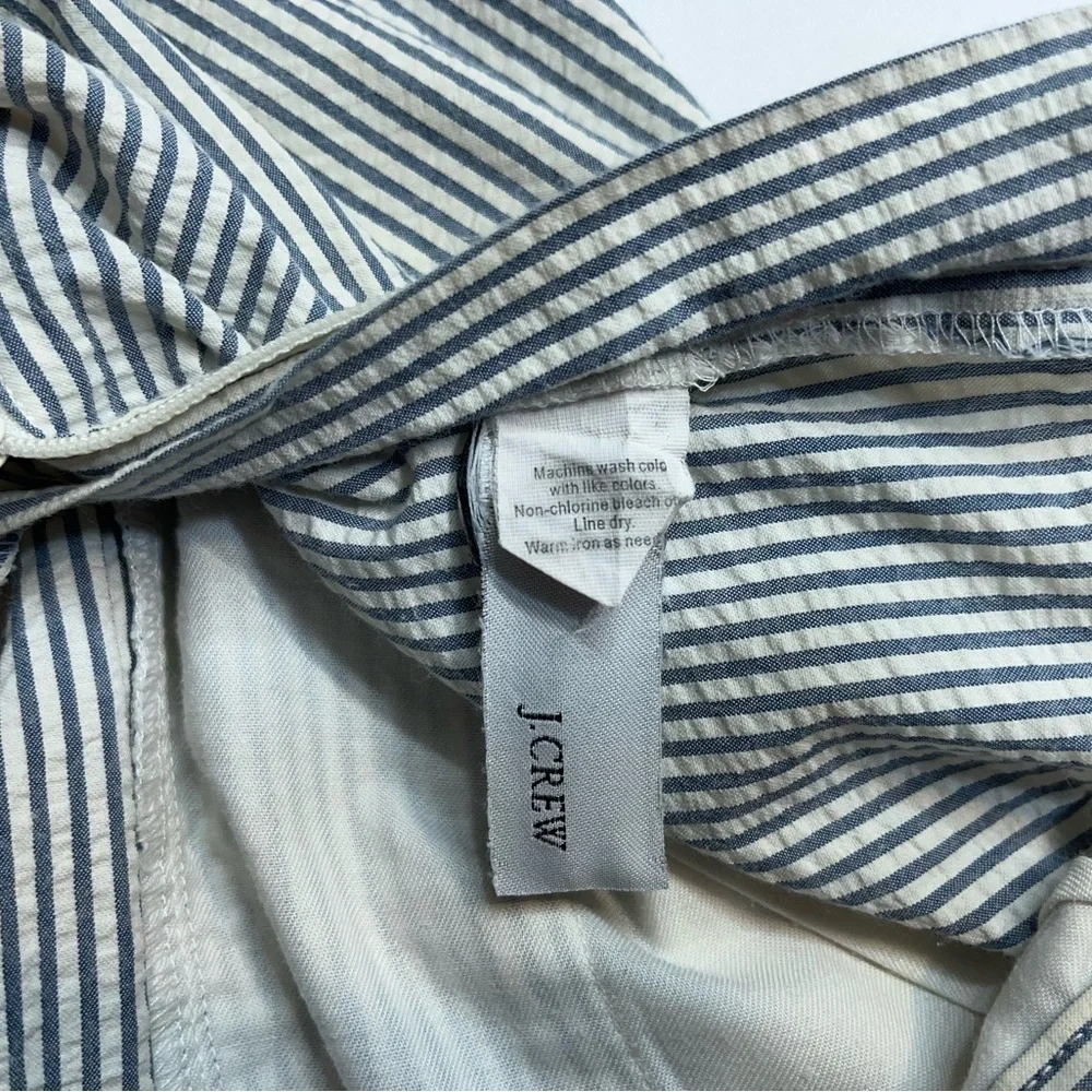J. Crew Seersucker Shorts Blue Striped Mens Size 35 Golf Preppy 8.5 Inch Inseam